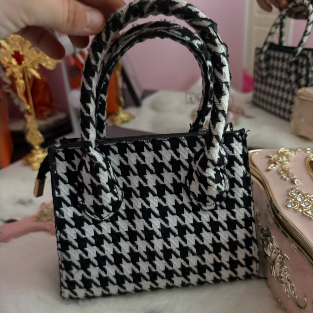 Houndstooth Black and White Women's Bag